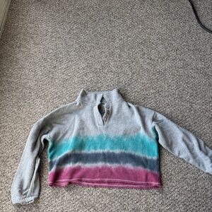 Vintage Havana Gray Button-Up Sweatshirt